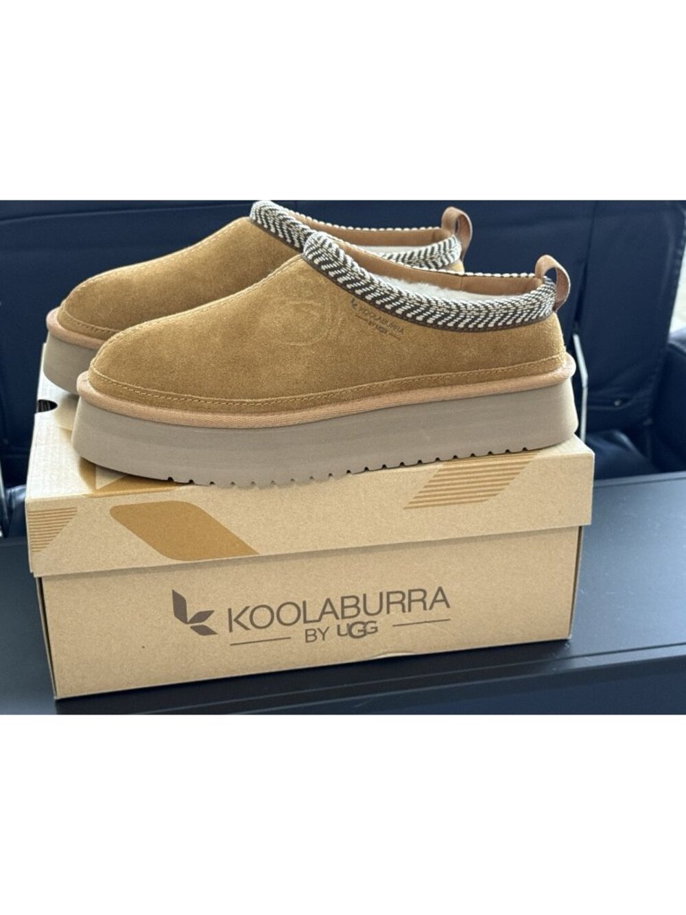 UGG Koolaburra Burree Platform Slippers Women Size 10 Chestnut Comfort Shoes New